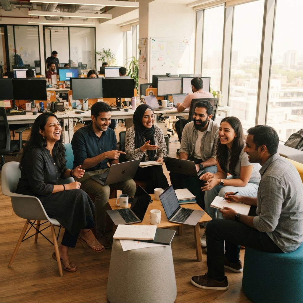 The Lumnix team collaborating in their Galle office