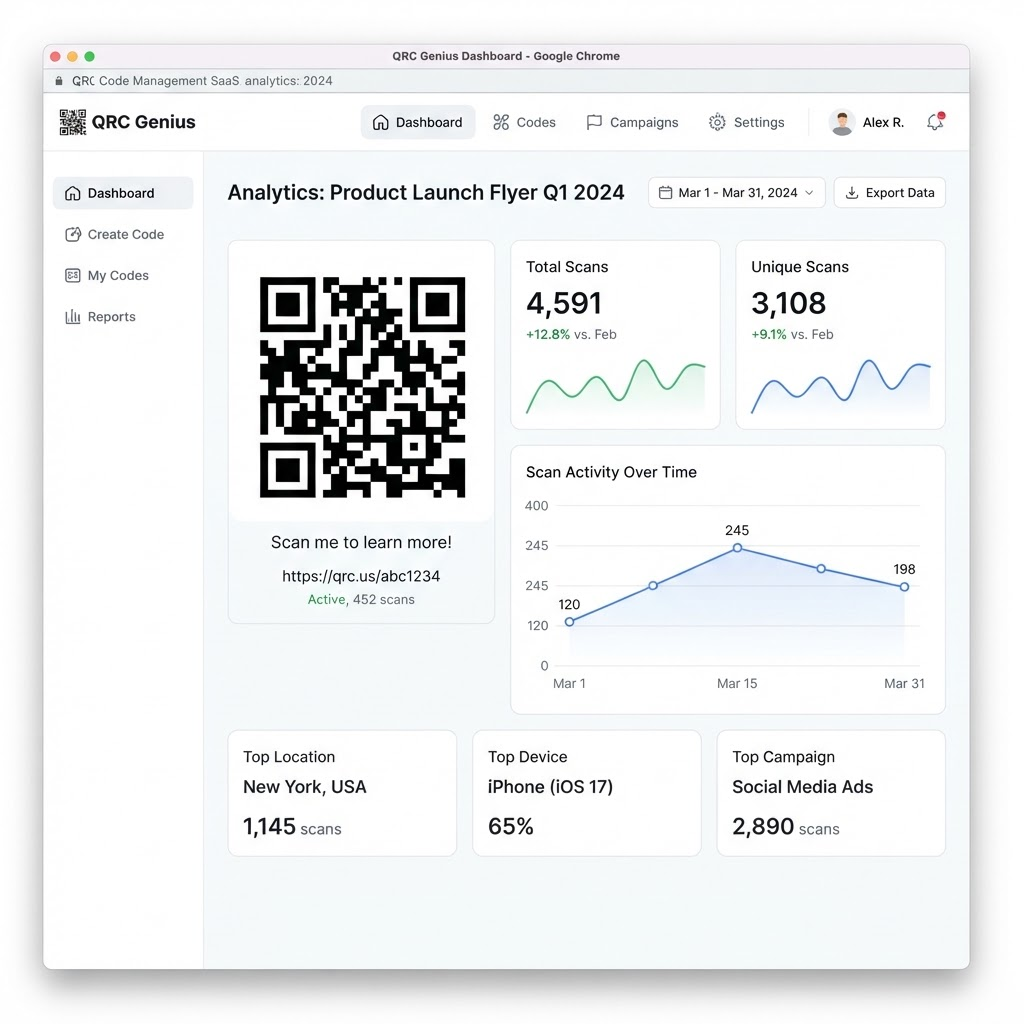 QR Code Management System interface preview