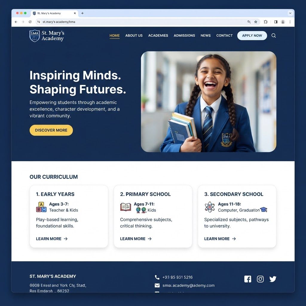 Thomas Gall School interface preview